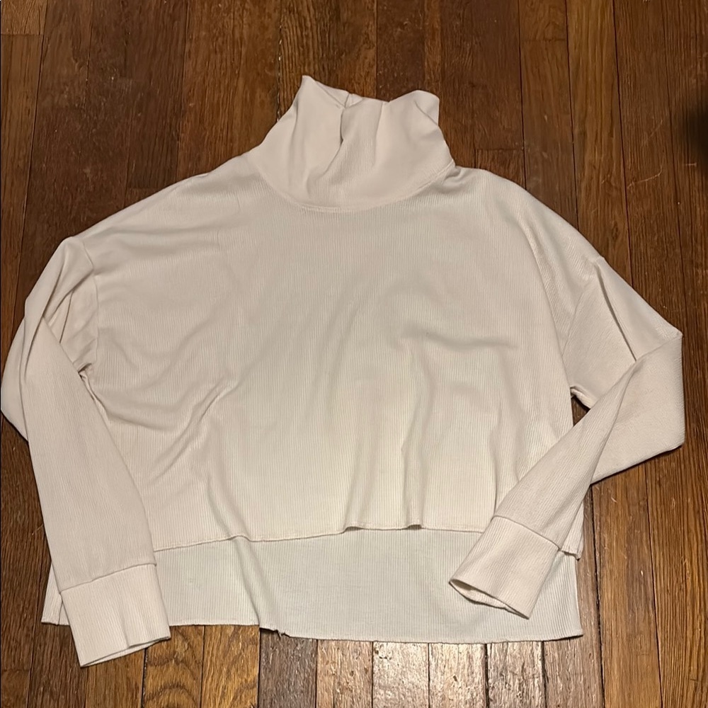 American eagle Cozy Soft peach waffle Turtleneck Sweater Sz Small